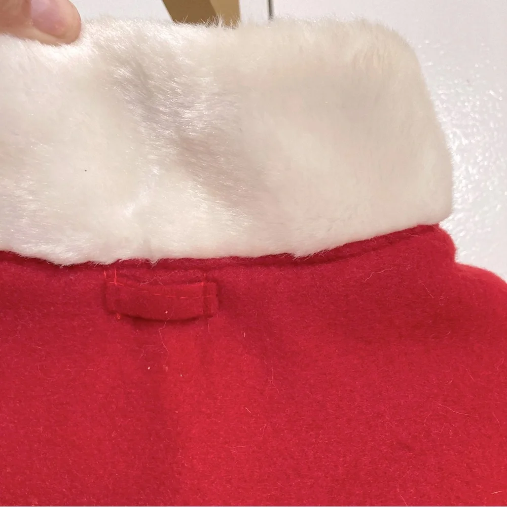 Merry Christmas Red and White Soft  Dog Jacket with Velcro Strap Closure Lined